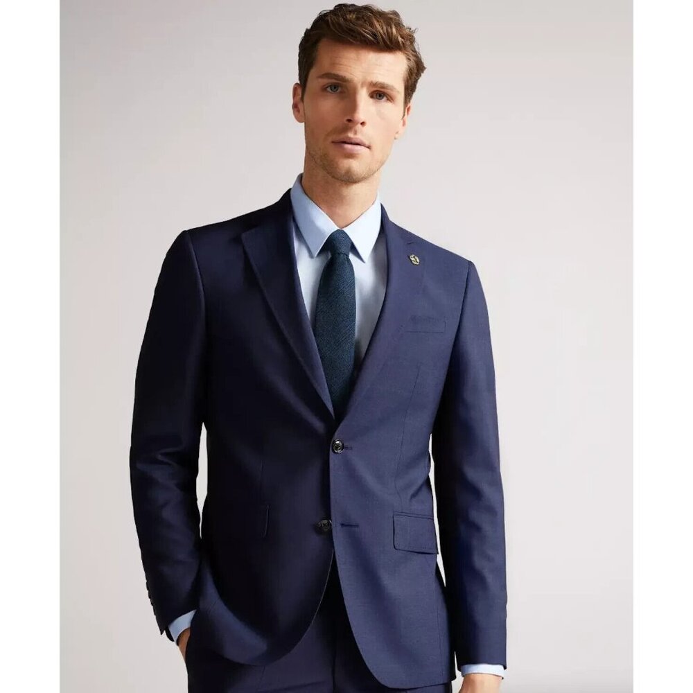 Ted Baker London Endurance Mens 38R Navy Blue Jarrow 100% Wool Suit Jacket NEW